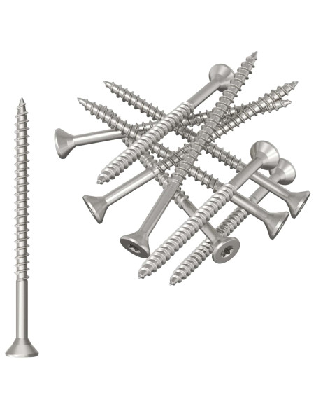 Viti 100 pcs Argento Ø 2,88 x 45 mm Acciaio inox A2