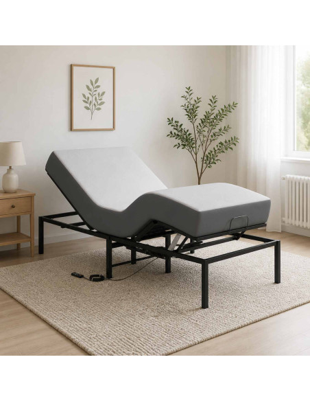 Telaio Letto Elettrico Regolabile Nero 200 x 80 x 33,5 cm