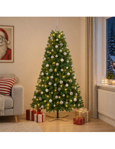 Albero di Natale artificiale con palline 240 cm 300 LED
