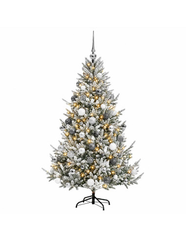Albero di Natale artificiale con palline 180 cm 300 LED