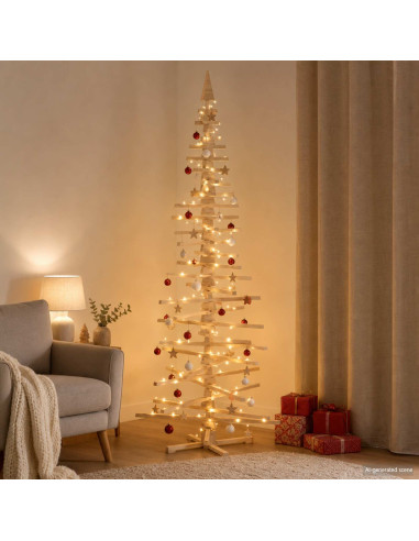 Albero di Natale in legno KOTKA 240 cm Legno Massello di Pino