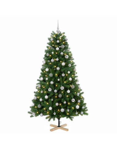 Albero di Natale artificiale con palline 240 cm 300 LED