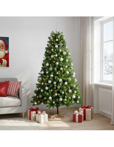 Albero di Natale artificiale con palline 240 cm 300 LED