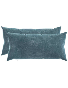 Federa 2 pz HEERLEN Blu 40 x 80 cm Tessuto Chenille 2