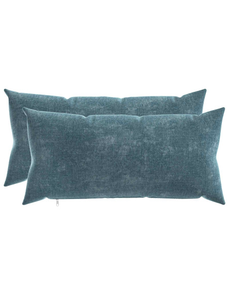 Federa 2 pz HEERLEN Blu 40 x 80 cm Tessuto Chenille