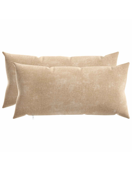 Federa 2 pz HEERLEN Tortora 40 x 80 cm Tessuto Chenille