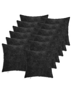 Federa 12 pz HEERLEN Antracite 50 x 50 cm Tessuto Chenille 2
