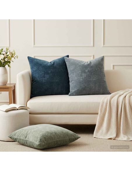 Federa 6 pz HEERLEN Blu 50 x 50 cm Tessuto Chenille