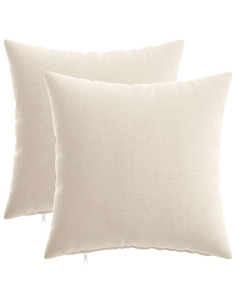Federa 2 pz HEERLEN Crema 50 x 50 cm Tessuto Chenille 2