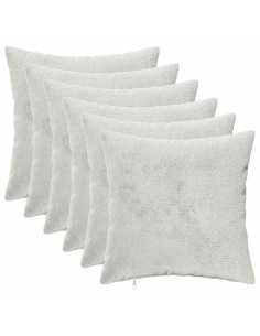 Federa 6 pz HEERLEN Grigio Chiaro 50 x 50 cm Flanella 2