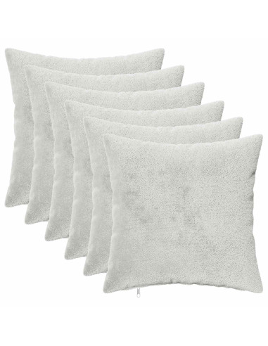 Federa 6 pz HEERLEN Grigio Chiaro 50 x 50 cm Flanella