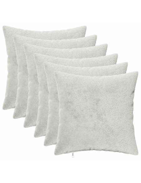 Federa 6 pz HEERLEN Grigio Chiaro 50 x 50 cm Flanella