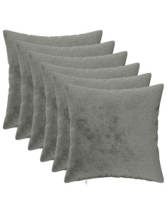 Federa 6 pz HEERLEN Grigio Scuro 50 x 50 cm Flanella 2
