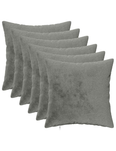 Federa 6 pz HEERLEN Grigio Scuro 50 x 50 cm Flanella