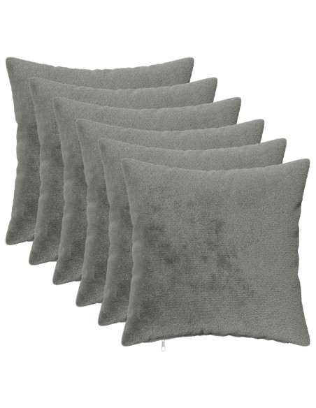 Federa 6 pz HEERLEN Grigio Scuro 50 x 50 cm Flanella