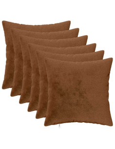 Federa 6 pz HEERLEN Marrone Chiaro 50 x 50 cm Flanella 2