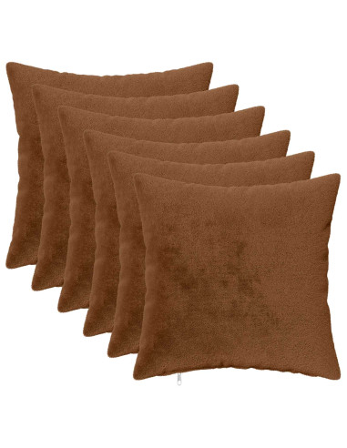 Federa 6 pz HEERLEN Marrone Chiaro 50 x 50 cm Flanella