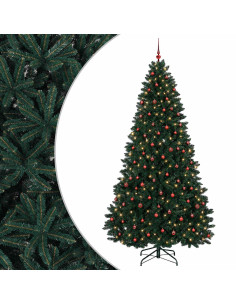 Albero di Natale artificiale verde scuro con palline 270 cm