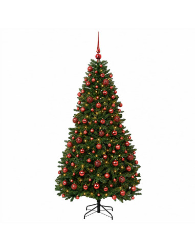 Albero di Natale artificiale verde medio con palline 210 cm