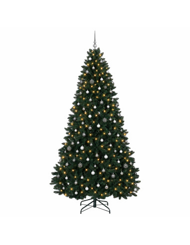 Albero di Natale artificiale verde scuro con palline 300 cm