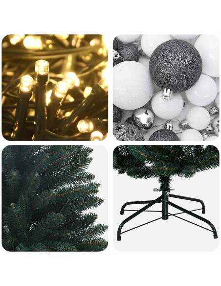 Albero di Natale artificiale verde scuro con palline 300 cm