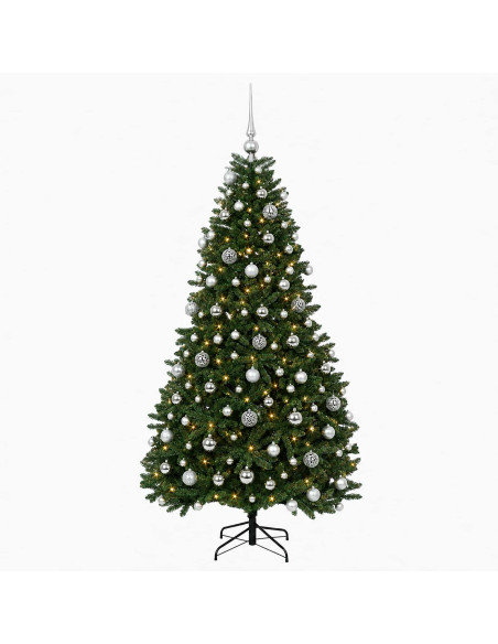 Albero di Natale artificiale verde medio con palline 240 cm