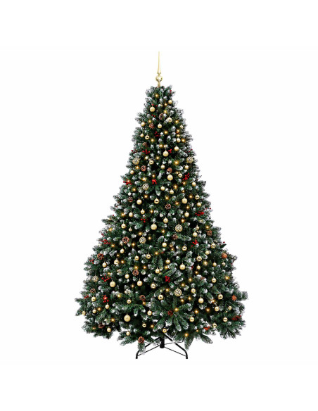 Albero di Natale artificiale verde con palline 300 cm 600 LED