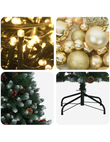Albero di Natale artificiale verde con palline 300 cm 600 LED