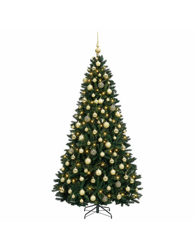 Albero di Natale artificiale verde scuro con palline 240 cm