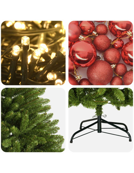 Albero di Natale artificiale verde chiaro con palline 270 cm