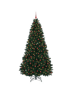 Albero di Natale artificiale verde scuro con palline 270 cm 2