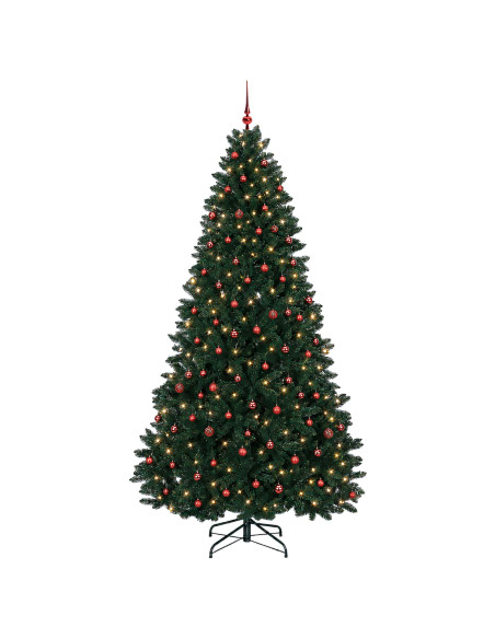 Albero di Natale artificiale verde scuro con palline 270 cm
