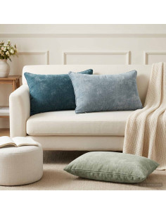 Federa 2 pz HEERLEN Verde 50 x 70 cm Tessuto Chenille