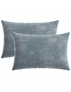 Federa 2 pz HEERLEN Azzurro 50 x 70 cm Tessuto Chenille 2