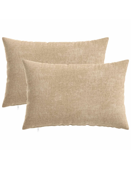 Federa 2 pz HEERLEN Tortora 50 x 70 cm Tessuto Chenille
