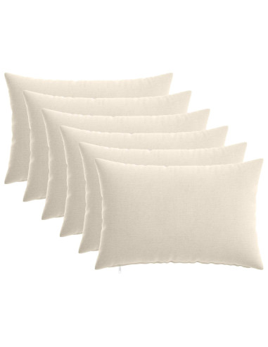 Federa 6 pz HEERLEN Crema 50 x 70 cm Tessuto Chenille