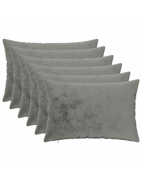 Federa 6 pz HEERLEN Grigio Scuro 50 x 70 cm Flanella