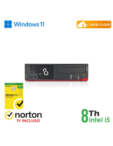 RINOVO PC FUJITSU REFURBISHED ESPRIMO D758-958 DT I5-8X00 DDR4 8GB SSD 256GB W11P NO DVD CLOUD20GB G