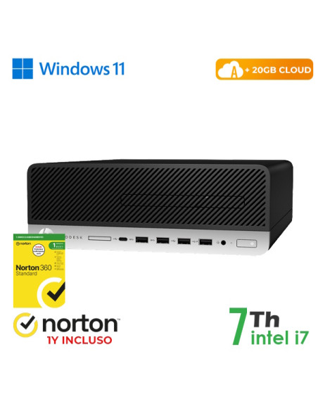 RINOVO PC HP REFURBISHED 600-800 G3 SFF I7-7X00 DDR4 8GB SSD 256GB W11P CLOUD20GB GRADE A 1Y WARRANT