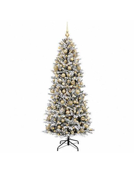 Albero di Natale artificiale con palline 180 cm 300 LED