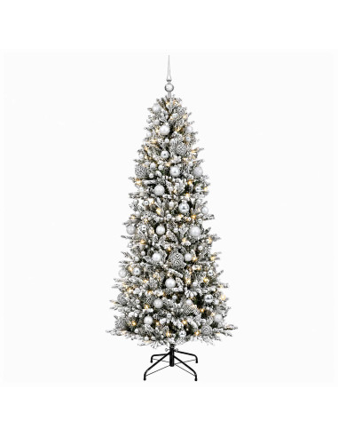 Albero di Natale artificiale con palline 180 cm 300 LED