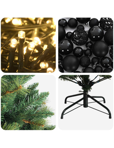 Albero di Natale Artificiale con Palline 210 cm 300 LED