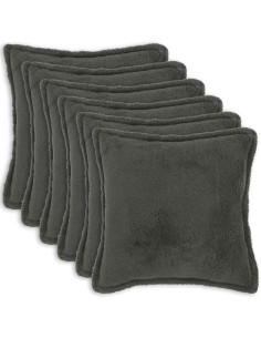 Federa 6 pz HOUTEN Grigio Scuro 55 x 55 cm Bouclé