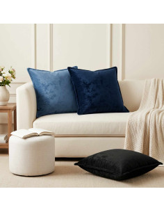 Federa 6 pz HOUTEN Nero 55 x 55 cm Flanella