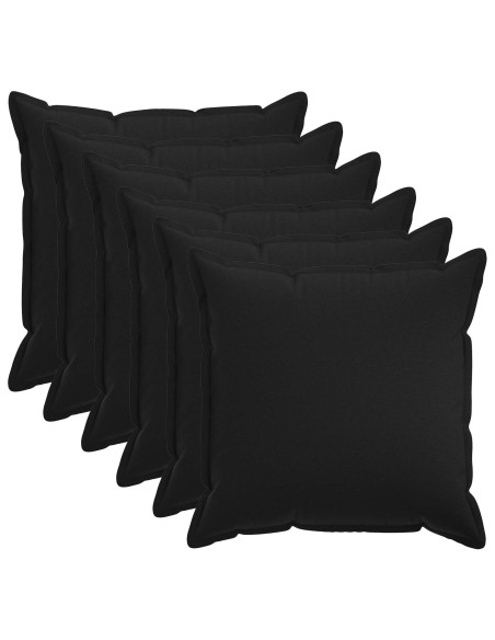 Federa 6 pz HOUTEN Nero 55 x 55 cm Lino