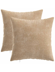 Federa 2 pz HEERLEN Tortora 45 x 45 cm Tessuto Chenille 2