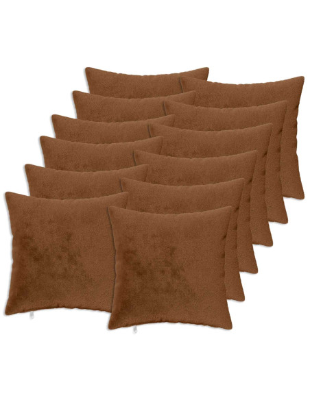 Federa 12 pz HEERLEN Marrone Chiaro 50 x 50 cm Flanella