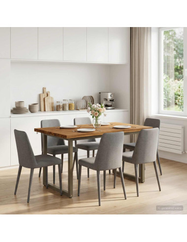 Tavolo da pranzo con bordo vivo 120 x 70 x 75 cm