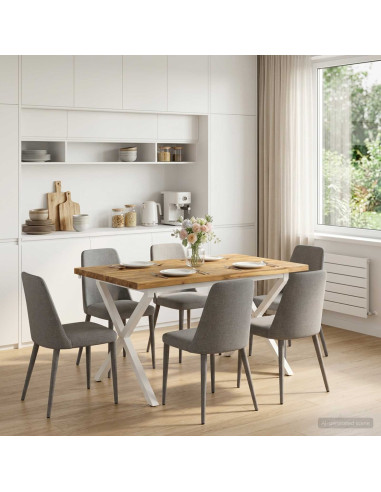 Tavolo da pranzo con bordo vivo 120 x 70 x 75 cm