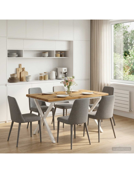 Tavolo da pranzo con bordo vivo 120 x 70 x 75 cm